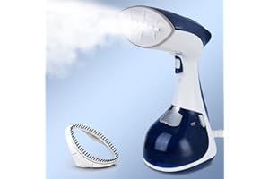 OMAIGA 1350W Steamer for Clothes, 2 in 1 Garment Steamer with Rapid Heating Ceramic Coated Soleplate, 300ml Water Tank, 3 Steam Options Clothing Steamer, with Lint Brush