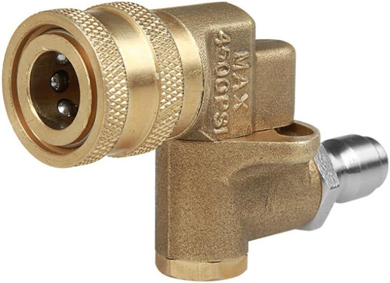 NUZAMAS Pivoting Coupler for Pressure Washers 1/4' Quick Connector Parts Adaptors Cleaning Tool Connecting Pivot Couplers Spray Tip 3 Rotating Angles Spots