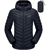 CAMEL CROWN Women's Down Jackets Lightweight Puffer Jackets Packable Quilted Winter Coat Hooded Outerwear With Chest Pocket