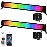 2 Pack 50W RGB Wall Washer Light, Indmird Stage Wash Light Bar, RGB Light Bar, Warm 3000K & 16 Million Colors&Timing& Music Sync, for Commercial Lighting, Birthday Party, Garden Lighting, Wall Display