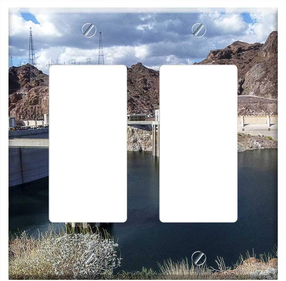 Switch Plate Double Rocker/GFCI - Lake Mead Reservoir Hoover Dam Nevada Concrete