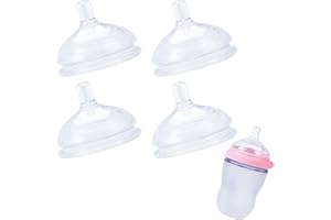 EISZHJK 4 Pack Replacement Silicone Nipples Compatible with Comotomo 5oz / 8oz Bottle, Fast Flow, 6+ Months