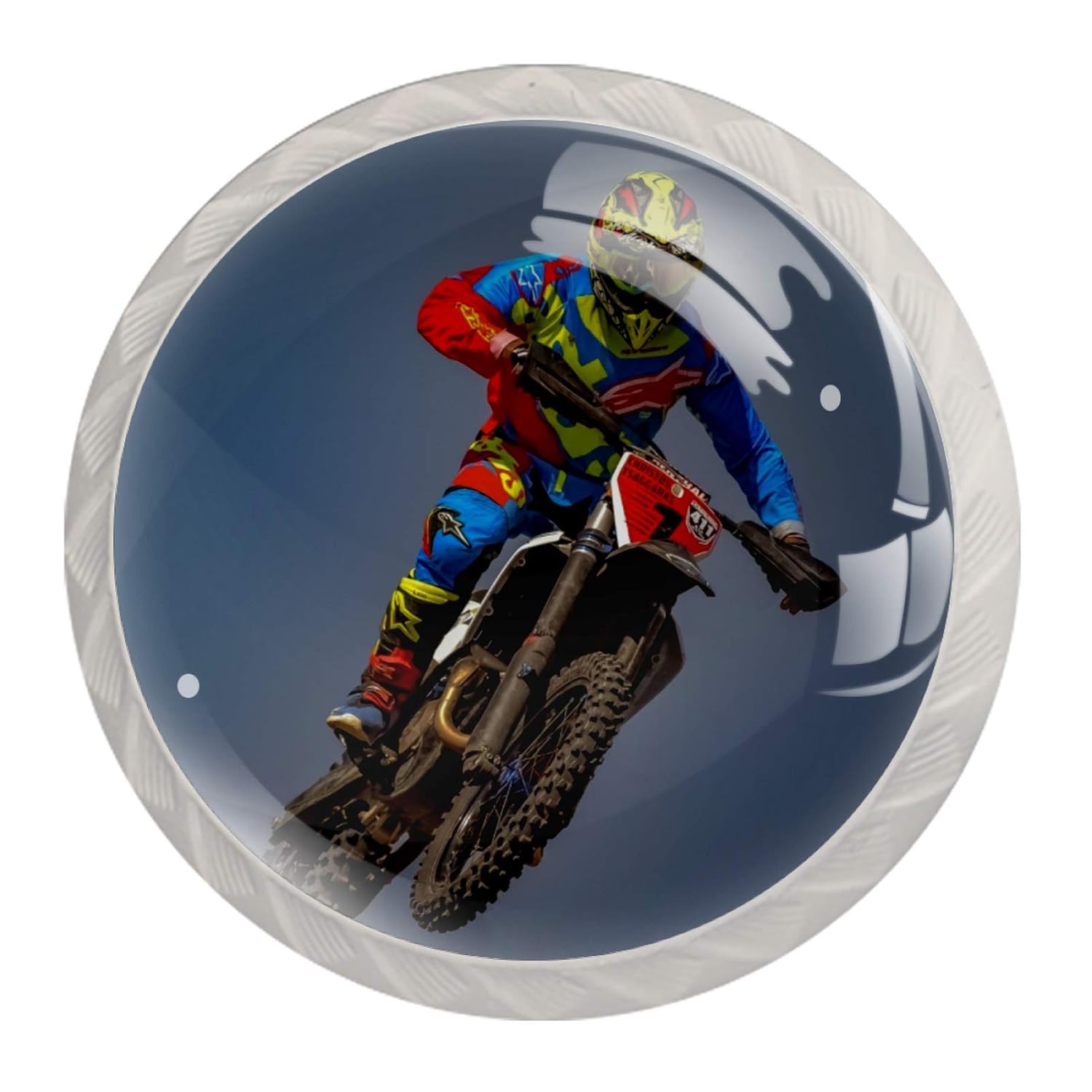 Türknäufe im Motocross-Design, 4 Stück, für Kommode, Schubladen