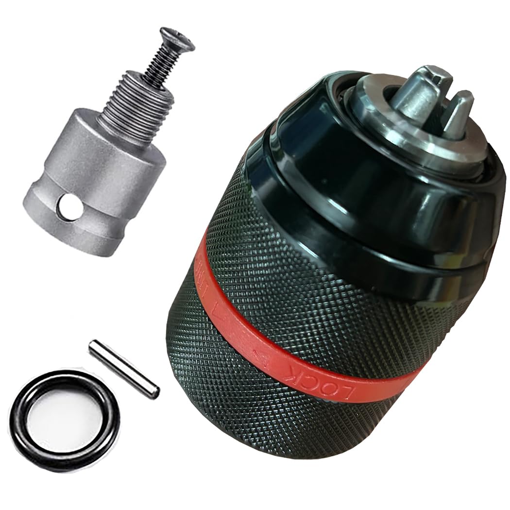 Photo 1 of Resze Keyless Hand Drill Chuck,3-Jaw Drill Chuck,Self -Tightening Multipurpose 1/2"- 20UNF Mount 1.5-13mm Drill Press Adapter for Hand Drill Impact Driver Power Drill,1/4" Hex Shank