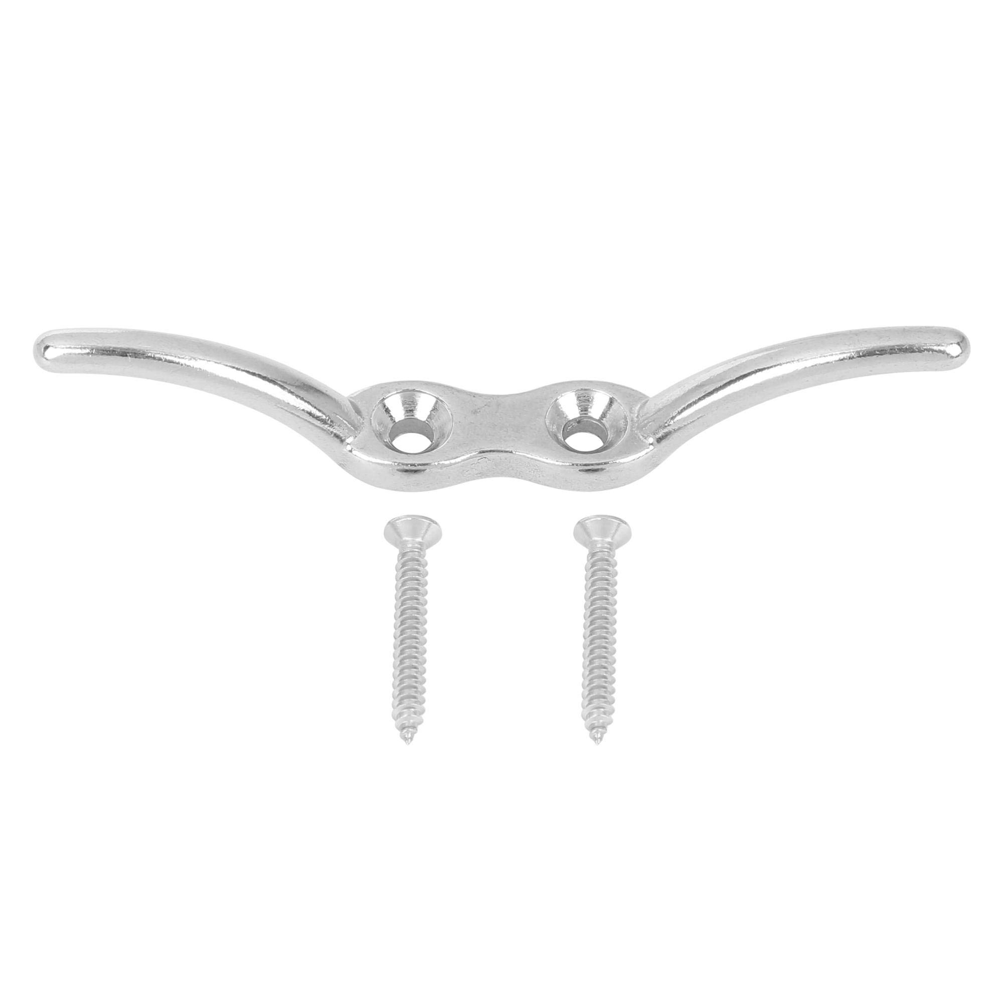 X AUTOHAUX 6 Inch Rope Boat Deck Flagpole Cleat Hook Set with 2 Mounting Screws