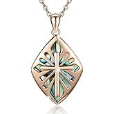 YEESIA Cross Necklace for Women 925 Sterling Silver Abalone/Opal Shell Cross Pendant Necklace Religious Birthday Christmas Jewelry Gifts for Her