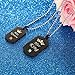 SXNK7 Her King & His Queen Lovers Couple Necklaces Matching Set Black Stainless Steel Tag Necklace Bracelet with Stone for Xmas Gift