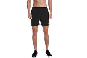 EZRUN Men's 5 Inches Running Workout Shorts Quick Dry Lightweight Athletic Shorts with Liner Zipper Pockets