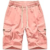 Msmsse Womens Cargo Hiking Shorts Summer Casual Drawstring Knee Length Shorts for Women