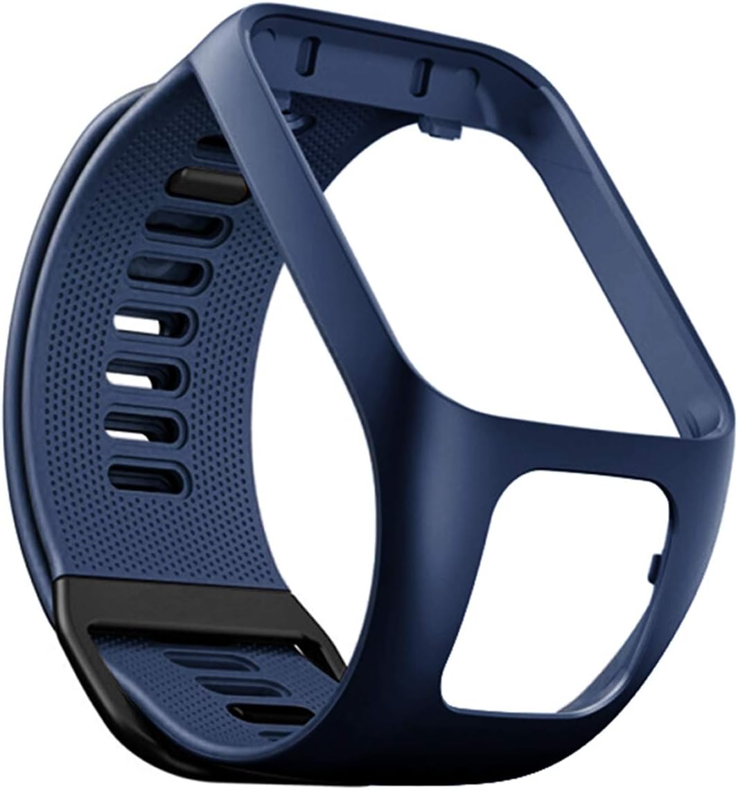 XIN Silicone Wrist Strap/Smart Watch Band for Tomtom Runner 3/2 Spark 3 Cardio and Music (Dark Blue)