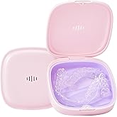 Slim Retainer Case Aligner Case Vent Holes Removable Silicone-Pink Purple | Compact Pocket Size,Magnetic Closure,Easy Storage,Easy Clean,Portable Travel,Sturdy &amp; Durable,Loss Guard,Sanitary Safe