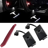 EastFly Never Fade Ultra-Bright Led Puddle Door Lights Logo Projector Light for Tesla Model 3 Model S Model X Model Y(1. Embl