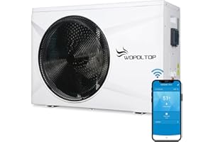 WOPOLTOP Full DC Inverter Pool Heat Pump 58,000 BTU for Swimming Pools, 17KW Electric Pool Heater with WiFi Smart Control via APP, Dual Function of Heating and Cooling, 220-240V, up to 14,000 Gallons