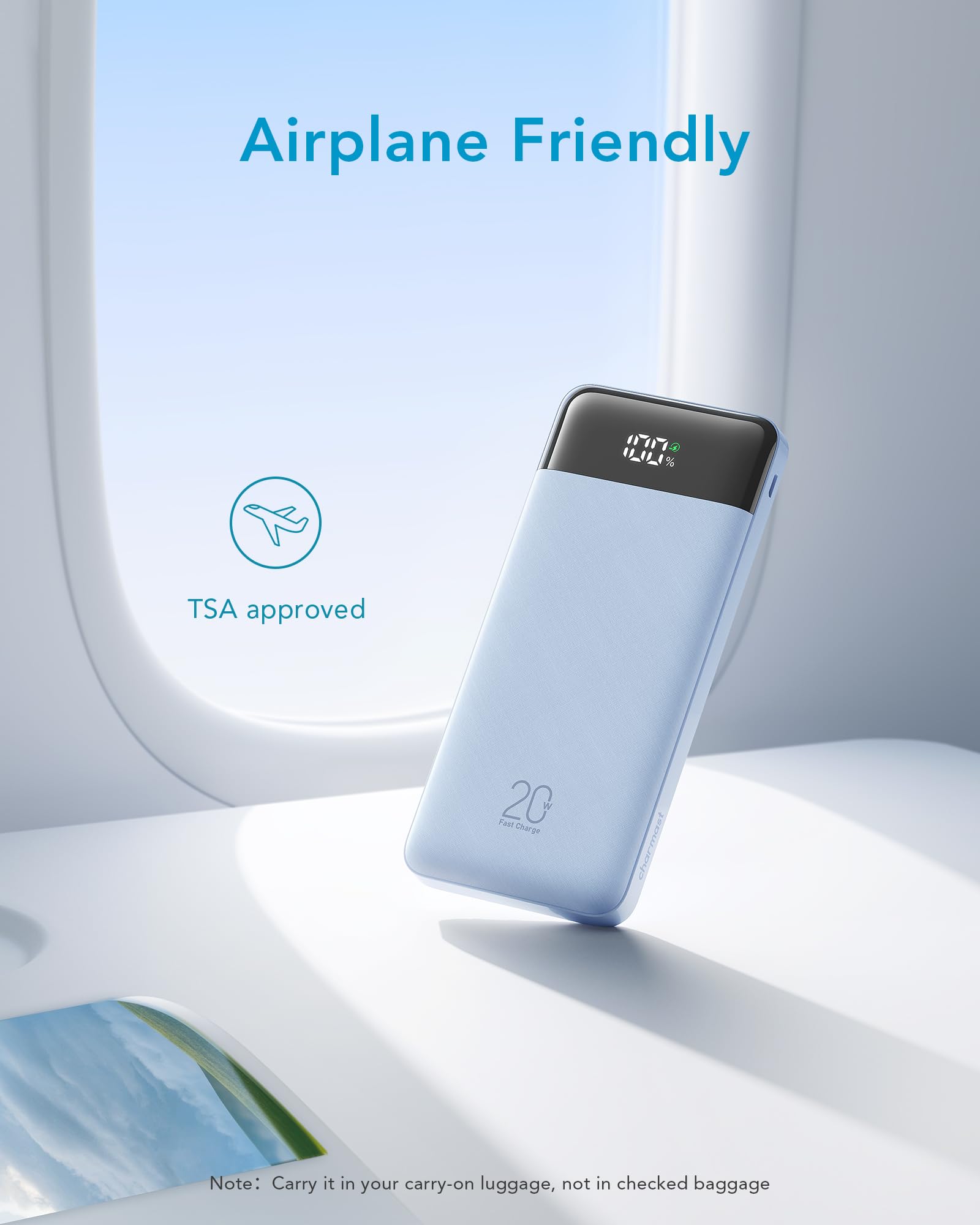 charmast 20000mAh Portable Charger with Built in Cables, 22.5W Travel Power Bank Fast Charging, USB C Cell Phone Battery Pack for iPhone 16/15/14/13/12/11 Series, iPad, Samsung, Android, Tablet