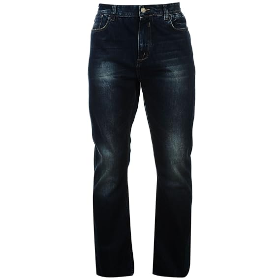 Soviet Mens Bootcut Darkwash Denim Casual Front Pockets Pants Jeans