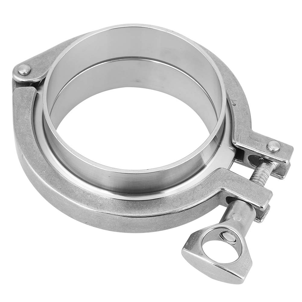 3" Tri Clamp Set, Stainless Steel 304 Triclamp + 3" Sanitary Fitting(ID72mm OD 3 Inch) + Viton Gasket, Tri Clover Ferrule Fitting for Homebrew Beer