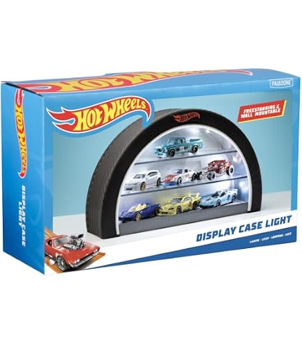 Paladone Hot Wheels – Luz De Garaje Y Exhibición Para 7 Coches, Fondo Intercambiable, Producto Oficial Mattel