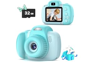 Goopow Mini Kids Camera Toys for 3 4 5 6 7 8 Year Old Girls Boys, Toddler Children Digital Video Camcorder Camera, Best Chritmas Birthday Festival Gift for Kids - 32G SD Card Included