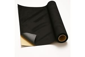 TNDCKP Self-Adhesive Suede Decorative Film for Car - Headliner/Dash/Door/Trunk | Stretchable & Scratchproof Ultra-Fiber Leather | DIY Peel & Stick 40"x59" Black Pro-Grade Curved (Black, 40"x59")