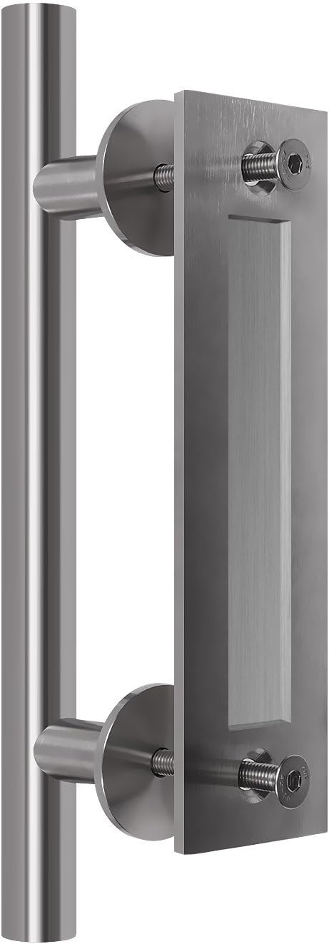 12" Pull and Flush Door Handle Set Stainless Steel Door Pull Handle Sliding Barn Door Hardware Handle