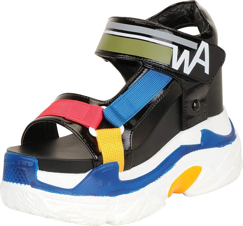 Anthony Wang Cranberry Ugly Sporty Chunky Platform Wedge Tourist Sandal