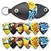 Van Gogh 12 Pack Guitar Picks with Real Leather Picks Holder - Celluloid Medium Plectrums Unique Gifts For Guitarist