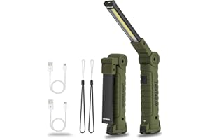 LED Rechargeable Flashlight Vagocom Mechanic Tools for Gift, Work Lights with 360° Rotate Magnetic Base 5 Modes Portable Inspection Torch for Trouble Light,Automotive,Handmade,Camping,BBQ(2 pack)