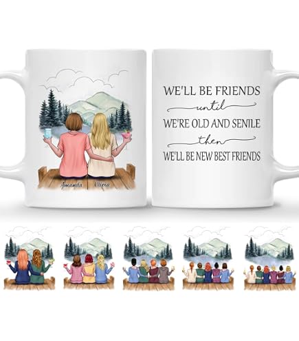 YouNique Designs 'Not Sisters By Blood' Mug - 11 Oz Ceramic Best Friend Gift, Dishwasher Safe - View #4