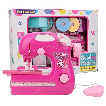 Zerodis Machine à Coudre Electrique Debutant Pour Enfants Portable Simulation Machine à Coudre Jouet Petit Ménage Vêtements Fabricant Jouets Pour - 