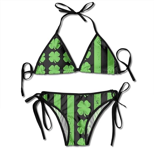 2Piece Bikini Irish American Flag Shamrock Comfortable Hawaii Unique