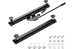 Racewill Universal Seat Slider Track, Black Steel, Fits Go Kart, Go Cart, Lawnmower & More, Powder Coated, Mounts to Seat, In