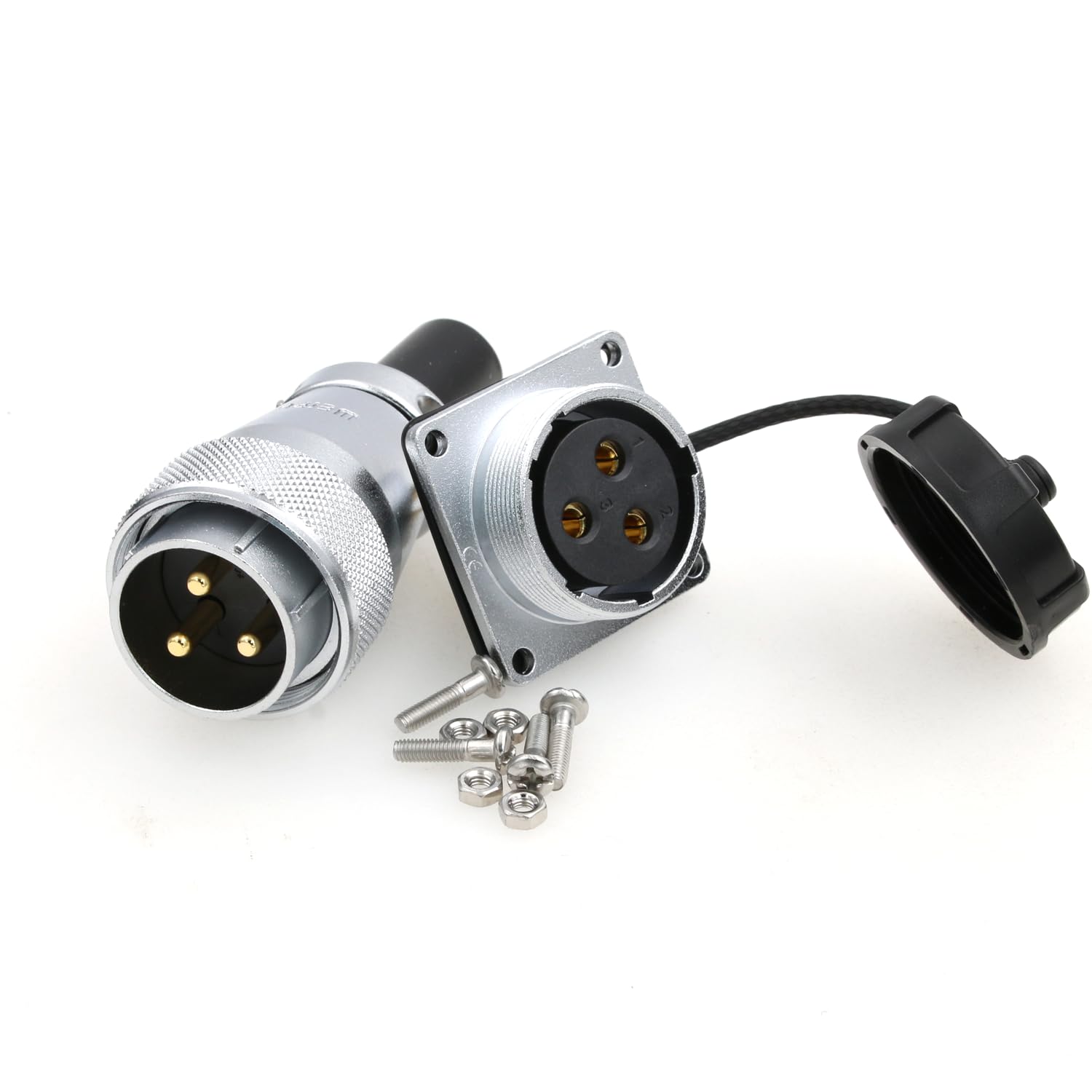 SZRMCC WS28 3pin Aviation Connector 50A Waterproof Cable Connector Male Plug Female Socket Panel Metal Heavy Industrial Connector