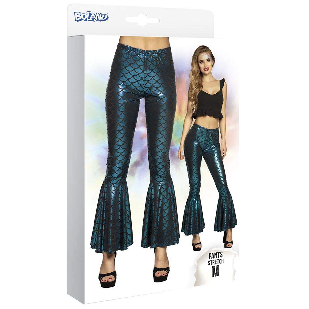 Boland - Mermaid Flared Trousers Costume, Size M, Leggings, Stretchy, Scales, Pattern, Underwater World, Theme Party, Carnival