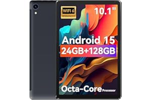 2026 Latest Tablet,10.1" Android 15 Tablet with Octa-core Processor 24GB RAM 128GB ROM HD IPS Touchscreen, Wi-Fi 6, BT 5.0, D