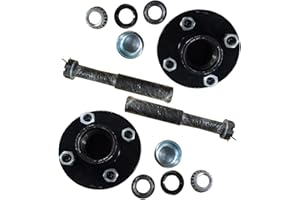 RELIABLE AFTERMARKET PARTS Two (2) 4 on 4" Trailer Axle Kits 2000 lbs Idler Hubs Round Spindles Bearings Seals