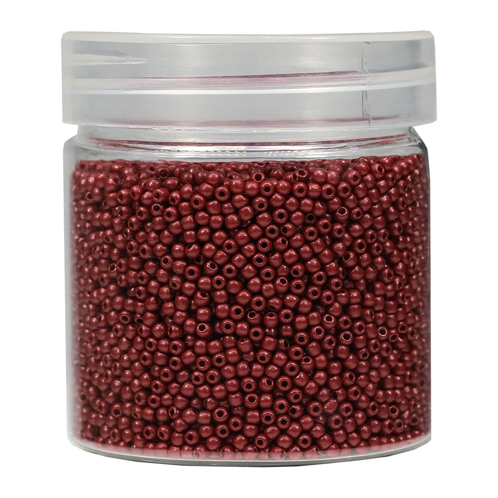 Bala&Fillic Size 2mm Round Seed Beads 10000pcs/110 Grams in Box 12/0 Matte Coffe Small Craft Seed Beads for Making Jewelry Earring Bracelets Necklace (Matte Coffe)