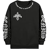 Verdusa Men's Goth Graphic Athletic Sweatshirts Hip Hop Drop Shoulder Pullover Tops