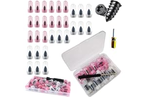Vacuum Tire Mending Nail, Sufficientlg 60 PCS Tire Repair Rubber Nails Kit with Box and Screwdriver, Screw in Tires Repair Pl