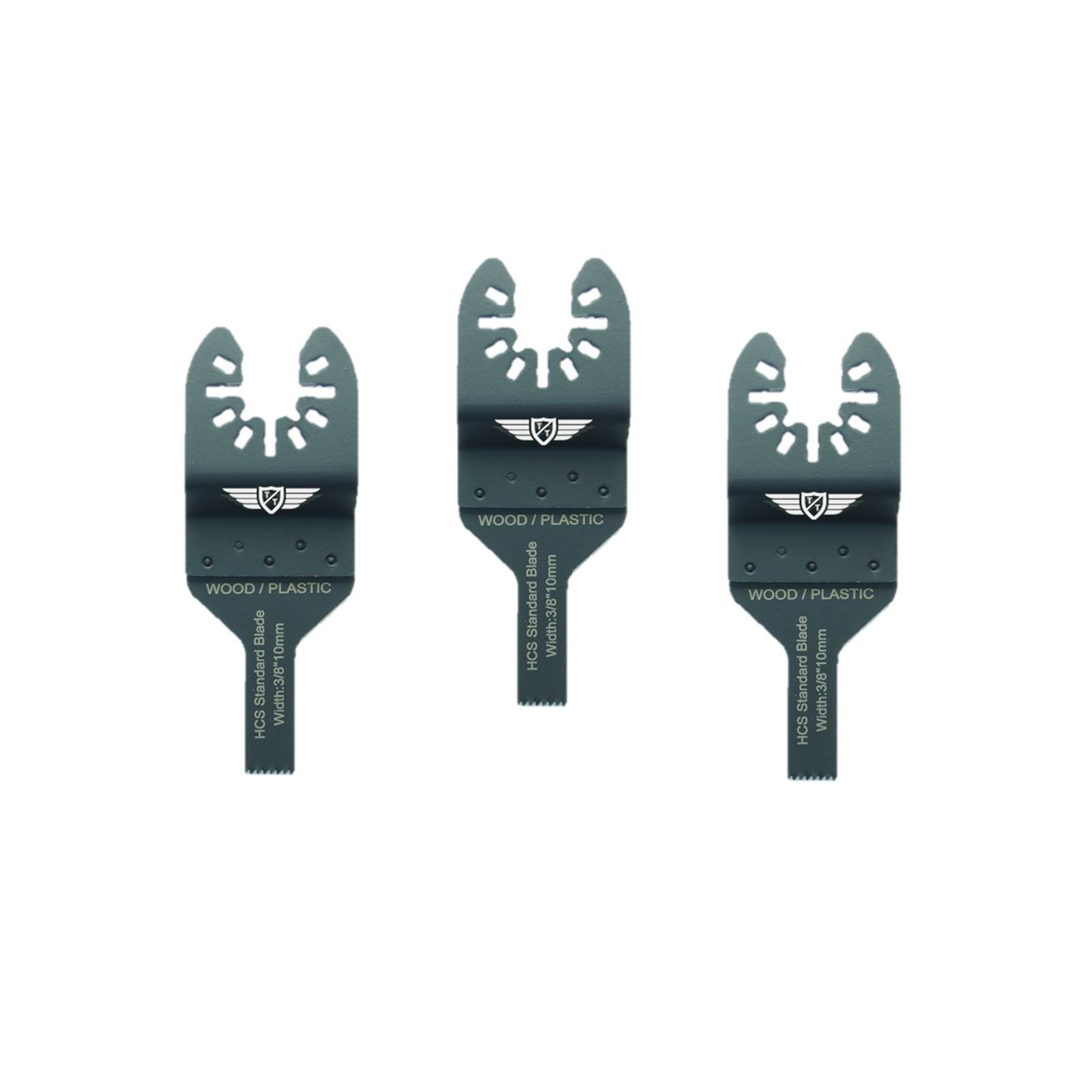 3 x 10mm TopsTools FA10F_3 Fast Fit Wood Cutting Blades Compatible with Dewalt Stanley Black and Decker Bosch Fein (Non-StarLock) Makita Milwaukee Parkside Ryobi Worx (Fast Change) Multi Tool