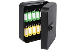Decaller Secure Key Box with Combination Lock, Key Cabinet Wall Mount Lock Box with 20 Hooks, 7 4/5" x 6 1/5" x 2 4/5"
