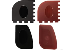 CHANSHIN Grill Pan Scrapers Set,Plastic Grill&Pan Cleaner Utensil Black and Red BBQ Tool Durable Set for Cast Iron Skillet, G
