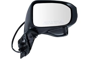 TRQ Passenger Side Mirror Assembly Power Camera Smooth Black Compatible with 2014-2015 Honda Civic Sedan