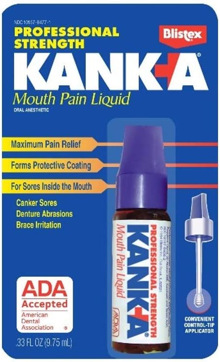 Kank-A Mouth Pain Liquid Professional Strength 0.43 oz (Pack of 3): Health & Personal Care