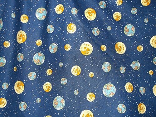 Daisy Kingdom Fabric Earth and Moon Quilt and Pillow Set #507