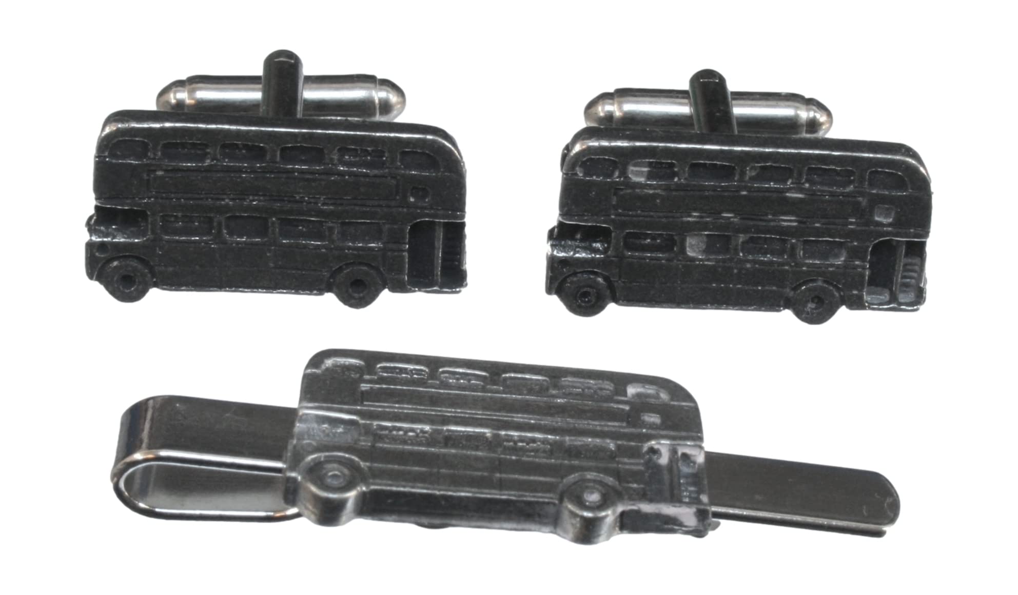 London Bus Cufflinks and Tie Bar Slide Gift Set