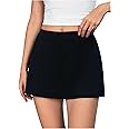 MakeMeChic Women's Y2K Mini Skirt with Shorts Aline Micro Skort Short Skirt