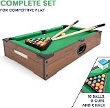 Power Play Pool Table Game 20 Inch Portable Wooden Tabletop view 3
