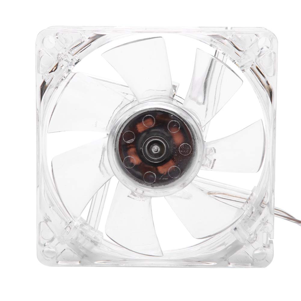 CPU Air Cooler, 8cm Case Fan 5V USB Colorful LED CPU Cooling Fan Transparent CPU Cooler for PC Computer
