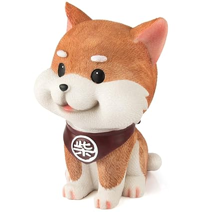 Yslon Cute Shiba Inu Piggy Bankfor Boys And Girls Giftskids Desktop Decor Brown Medium