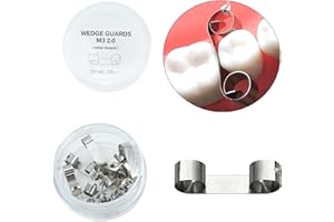 RWBATT 20Pcs Dental Guard Wedges Matrix Bands, Adjacent Tooth Protection Contoured Matrices Baffle Dentistry Materials (20pcs Small)